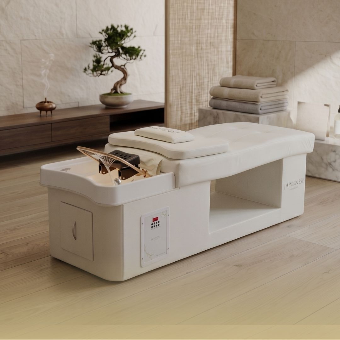 CREAMBED2 Japanese Head Spa Cream Full Bed Unit Plumbed (inc. Steamer, Steamer Hood & Water Heater)