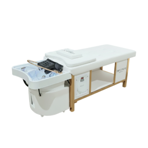 Japanese Head Spa White Full Bed Hybrid Unit with Gold Frame- PLUMBED (inc. Steamer, Steamer Hood & Water Heater)