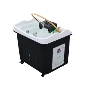 Japanese Head Spa Black Rectangle Hybrid Unit Plumbed (inc. Steamer, Steamer Hood & Water Heater)