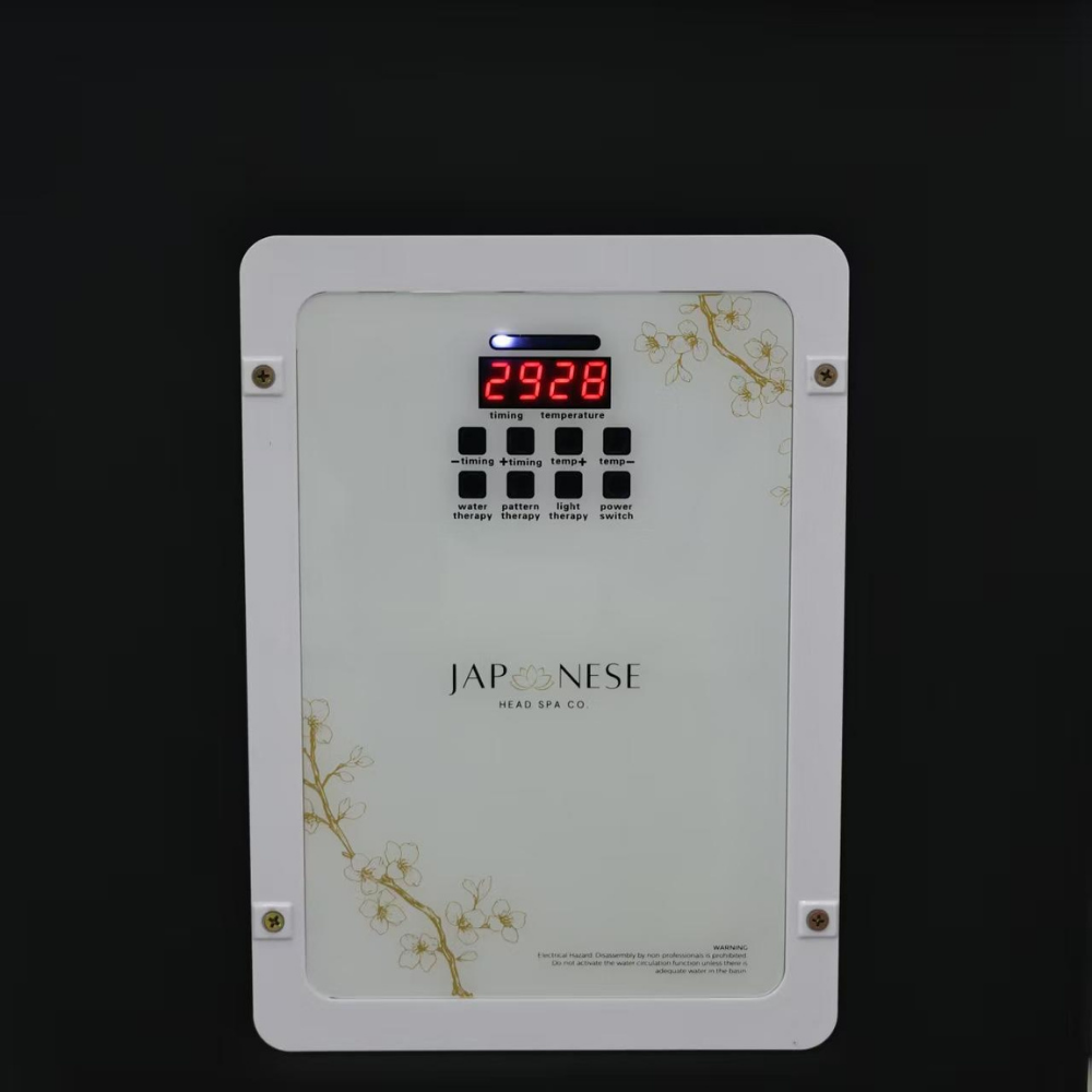 Japanese Head Spa Black Rectangle Hybrid Unit Plumbed (inc. Steamer, Steamer Hood & Water Heater)