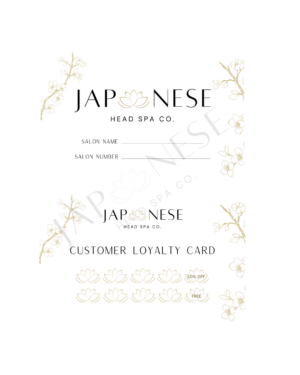 Japanese Head Spa Customer Loyalty Cards (Business Card Size)