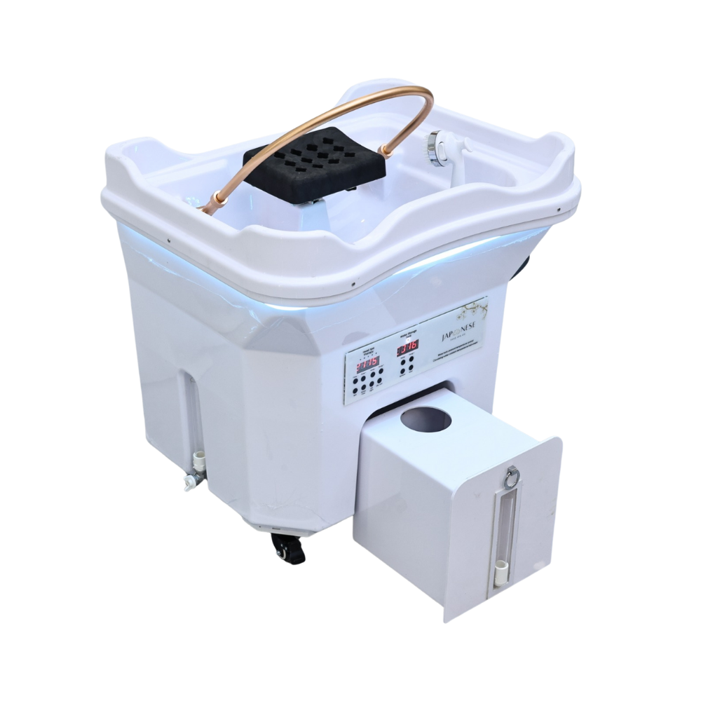 Japanese Head Spa White Portable Unit with Mobile Wastewater Tank- Non-Plumbed