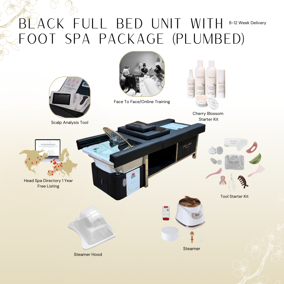 Black Full Bed Unit with Foot Spa & Electric Bed Rest Plumbed with Online Training | Show Offer
