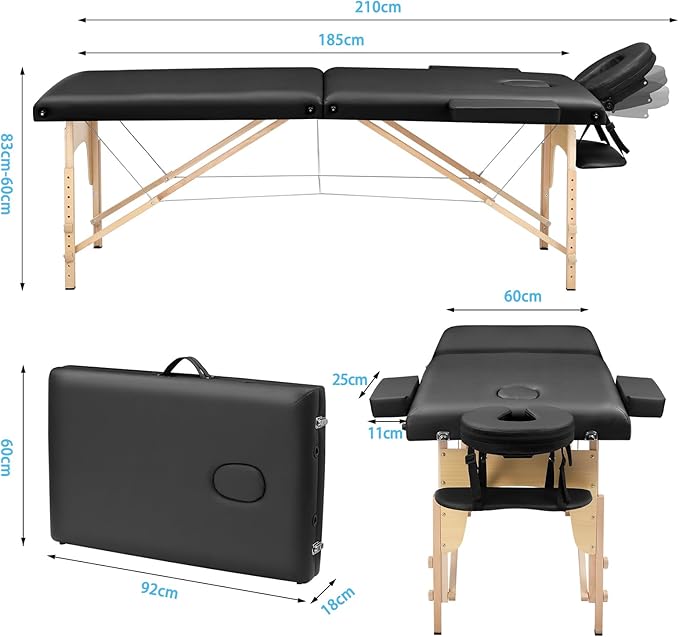 Portable 2-Zone Folding Massage Table