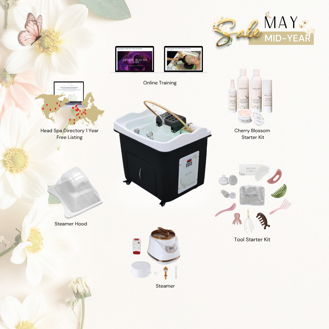 181 MAY SALE: Black Hybrid Rectangle Japanese Head Spa Unit Package with Online Training