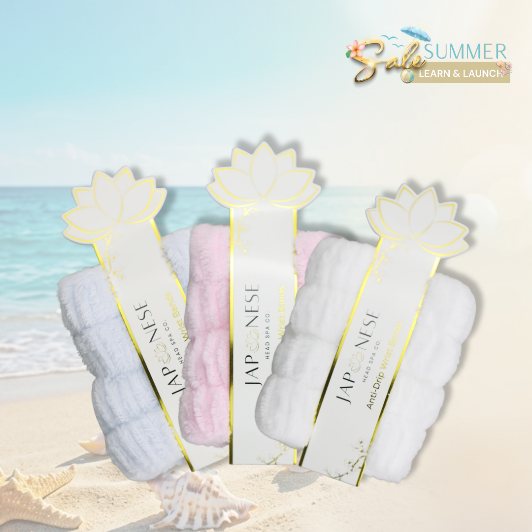 SUMMER SALE: Japanese Head Spa Anti-Drip Wrist Bands – 3 Pairs | 40% Off